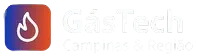 Logotipo da Gás Tech com chama azul estilizada